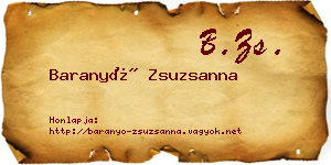 Baranyó Zsuzsanna névjegykártya
